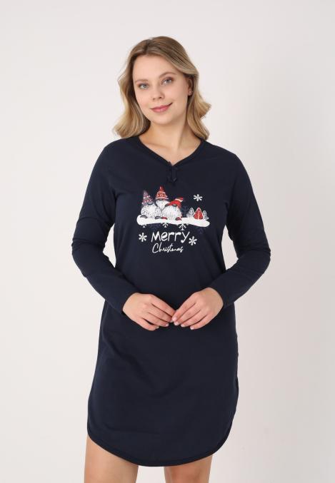 Camasa de noapte Craciun,Imprimeu Merry Christmas,En-gros